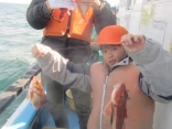 僕が　釣ったど；；